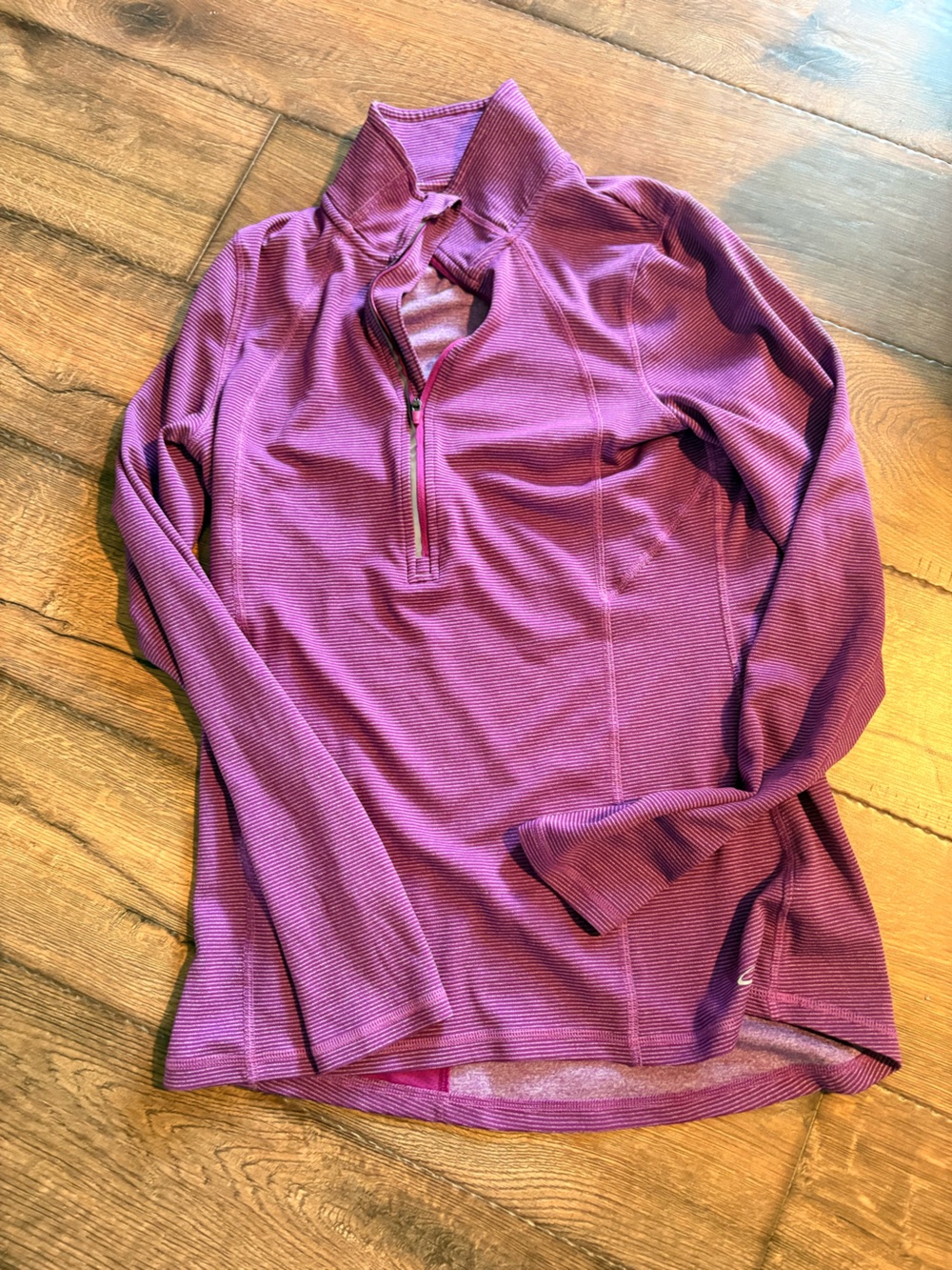Champion Purple Ribbed Half-Zip Sweatshirt